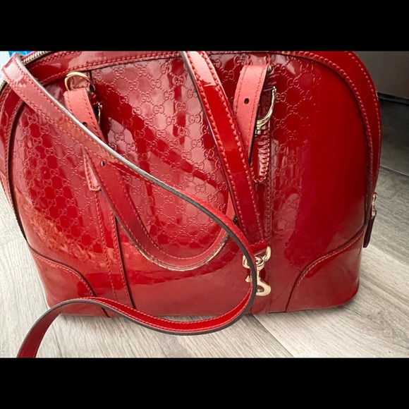 Gucci Red Patent Micro Guccissima Dome bag - Picture 2 of 5
